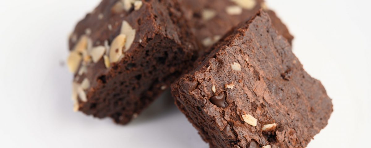 chocolate brownies white plate min scaled 1