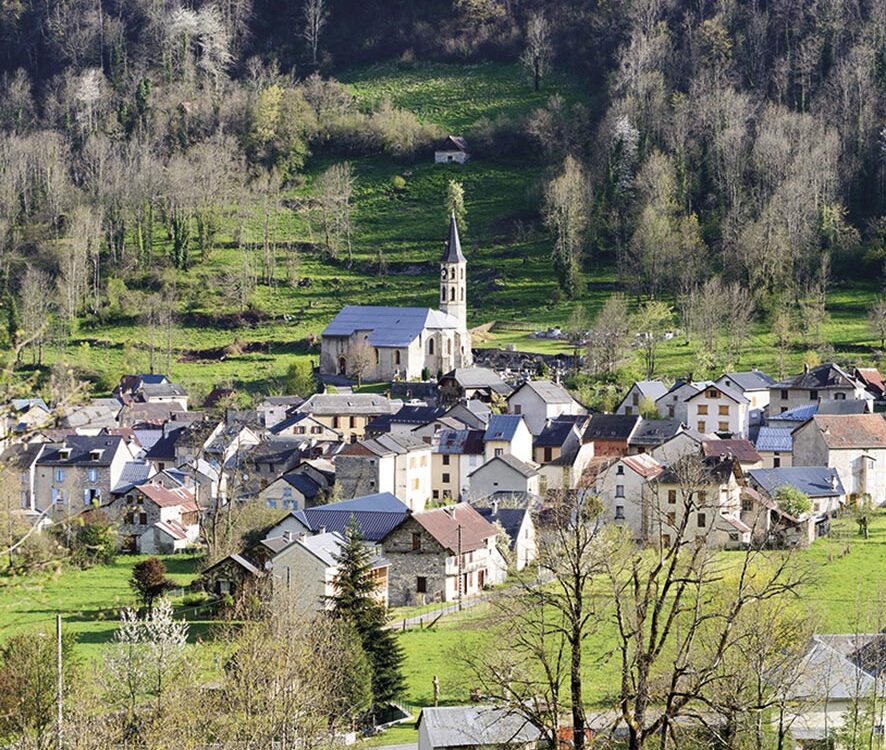 small mountain village in the French Pyrenees