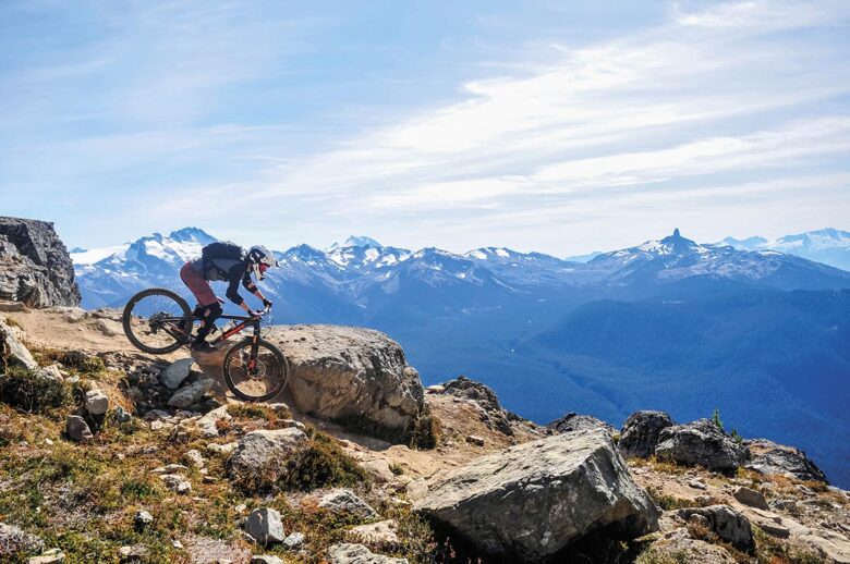 Mountain biking in Whistler, British Columbia Canada Top of th