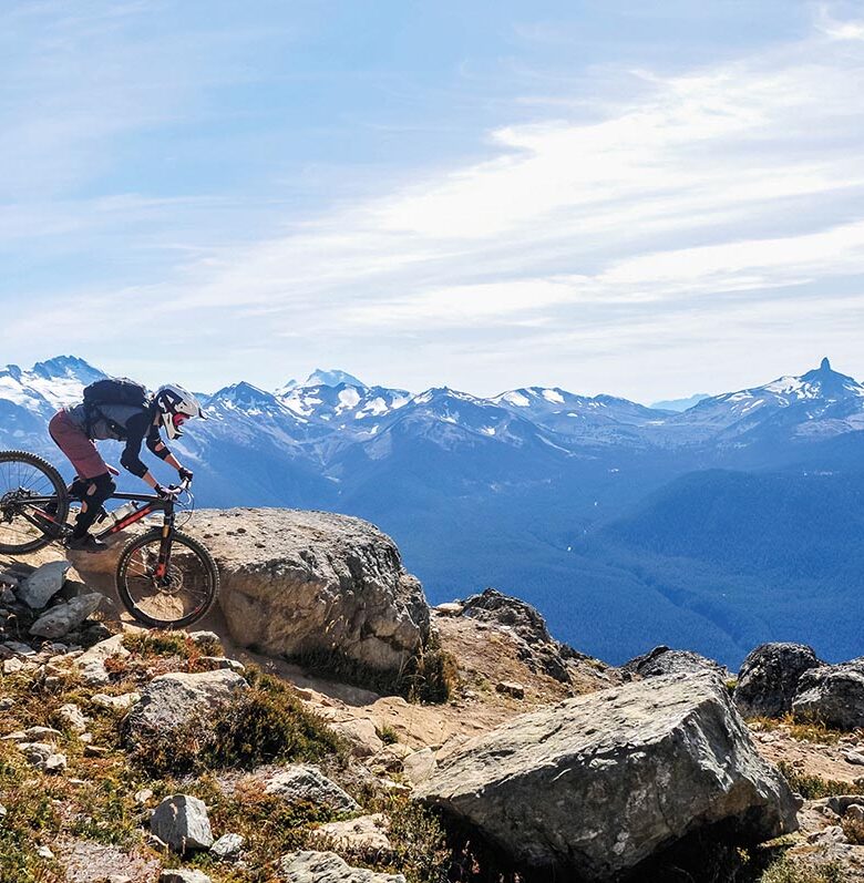 Mountain biking in Whistler, British Columbia Canada Top of th